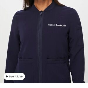 Navy Blue Women's Scrub Jacket